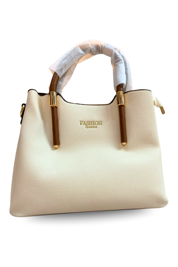 Cream Textured Leather Bag – FASHION Queen