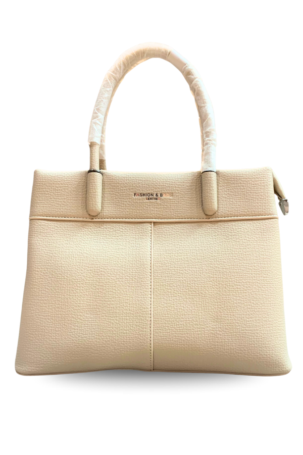 Beige Leather Handbag – FASHION & B
