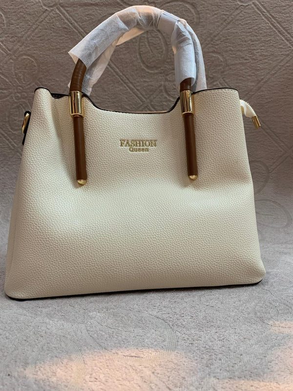 Cream Textured Leather Bag – FASHION Queen